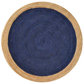 Boulevarde Rugs Navy Blue George Braided Jute Round Rug