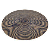 Boulevarde Rugs Navy Blue Spiral Braided Jute Round Rug