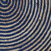Boulevarde Rugs Navy Blue Spiral Braided Jute Round Rug