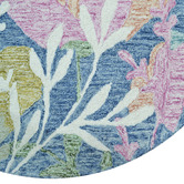 Boulevarde Rugs Blue Floral Evara Wool Round Rug