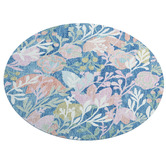 Boulevarde Rugs Blue Floral Evara Wool Round Rug
