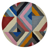 Boulevarde Rugs Multi-Coloured Correy Hand-Tufted Wool Round Rug