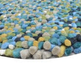 Boulevarde Rugs Aqua Bonnie Hand-Woven Wool Round Rug
