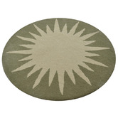 Boulevarde Rugs Cream &amp; Sea Green Vera Hand-Tufted Wool Round Rug
