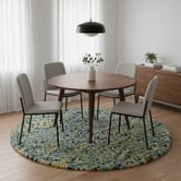 Boulevarde Rugs Aqua Bonnie Hand-Woven Wool Round Rug