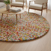 Boulevarde Rugs Pink Bonnie Hand-Woven Wool Round Rug
