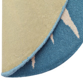 Boulevarde Rugs Ivory &amp; Turquoise Vera Hand-Tufted Wool Round Rug