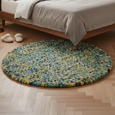 Boulevarde Rugs Aqua Bonnie Hand-Woven Wool Round Rug
