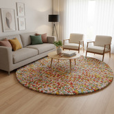 Boulevarde Rugs Pink Bonnie Hand-Woven Wool Round Rug