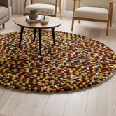 Boulevarde Rugs Red Bonnie Hand-Woven Wool Round Rug