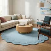 Boulevarde Rugs Fiorella Scalloped Hand-Tufted Wool Round Rug