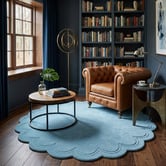 Boulevarde Rugs Fiorella Scalloped Hand-Tufted Wool Round Rug