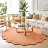 Boulevarde Rugs Fiorella Scalloped Hand-Tufted Wool Round Rug