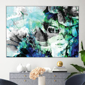 Arte Eleve Aqua Fem Framed Canvas Wall Art
