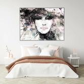 Arte Eleve Mauve Fem Framed Canvas Wall Art