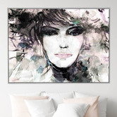Arte Eleve Mauve Fem Framed Canvas Wall Art