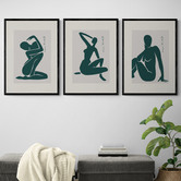 Papier Inkhouse Green Cut-Outs Printed Wall Art Triptych