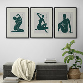 Papier Inkhouse Green Cut-Outs Printed Wall Art Triptych