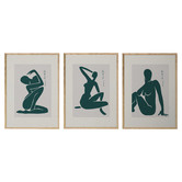 Papier Inkhouse Green Cut-Outs Printed Wall Art Triptych