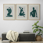 Papier Inkhouse Green Cut-Outs Printed Wall Art Triptych