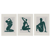 Papier Inkhouse Green Cut-Outs Printed Wall Art Triptych