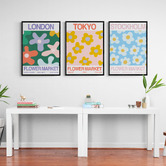 Papier Inkhouse London Flower Market Printed Wall Art Triptych