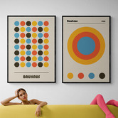 Papier Inkhouse 2 Piece Bauhaus Style Printed Wall Art Set