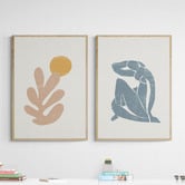 Papier Inkhouse 2 Piece Orange Coral Printed Wall Art Set
