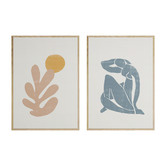 Papier Inkhouse 2 Piece Orange Coral Printed Wall Art Set