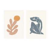 Papier Inkhouse 2 Piece Orange Coral Printed Wall Art Set
