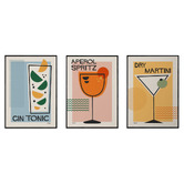 Papier Inkhouse 3 Piece Aperol Spritz Framed Paper Print Wall Art Set