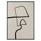 Papier Inkhouse 2 Piece Beige Line Framed Paper Print Wall Art Set