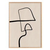 Papier Inkhouse 2 Piece Beige Line Framed Paper Print Wall Art Set