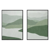Papier Inkhouse Green Abstract Framed Paper Print Wall Art Diptych
