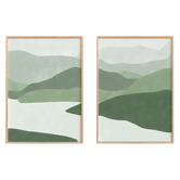 Papier Inkhouse Green Abstract Framed Paper Print Wall Art Diptych