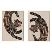 Papier Inkhouse Japanese Tiger Framed Paper Print Wall Art Diptych