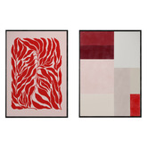 Papier Inkhouse 2 Piece Red Abstract Framed Paper Print Wall Art Set