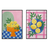 Papier Inkhouse 2 Piece Summer Lemons Framed Paper Print Wall Art Set