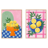 Papier Inkhouse 2 Piece Summer Lemons Framed Paper Print Wall Art Set
