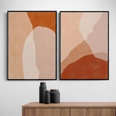 Papier Inkhouse Terracotta Abstract Framed Paper Print Wall Art Diptych