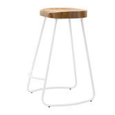 Loft 23 by Temple &amp; Webster Premium Vintage-Style Elm Wood Barstools with White Legs