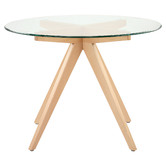 Loft 23 by Temple &amp; Webster 100cm Anders Round Glass-Top Dining Table