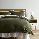 Loft 23 by Temple &amp; Webster Olive Organic Cotton Quilt Cover Set