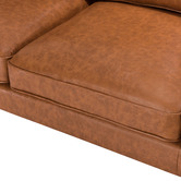 Loft 23 by Temple &amp; Webster Tan Carlo Faux Leather 3 Seater Sofa