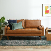 Loft 23 by Temple &amp; Webster Tan Stockholm Faux Leather Sofa