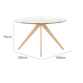 Loft 23 by Temple &amp; Webster 120cm Anders Round Glass-Top Dining Table