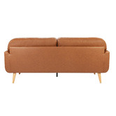 Loft 23 by Temple & Webster Tan Truman 3 Seater Faux Leather Sofa