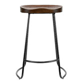 Loft 23 by Temple &amp; Webster 66cm Premium Vintage-Style Elm Wood Barstools with Black Legs