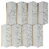Decor8 Orient Green Plycord Terrazzo &amp; Marble Mosaic Tile