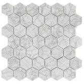 Decor8 Hexagonal Bianco Carrara Marble Mosaic Tile